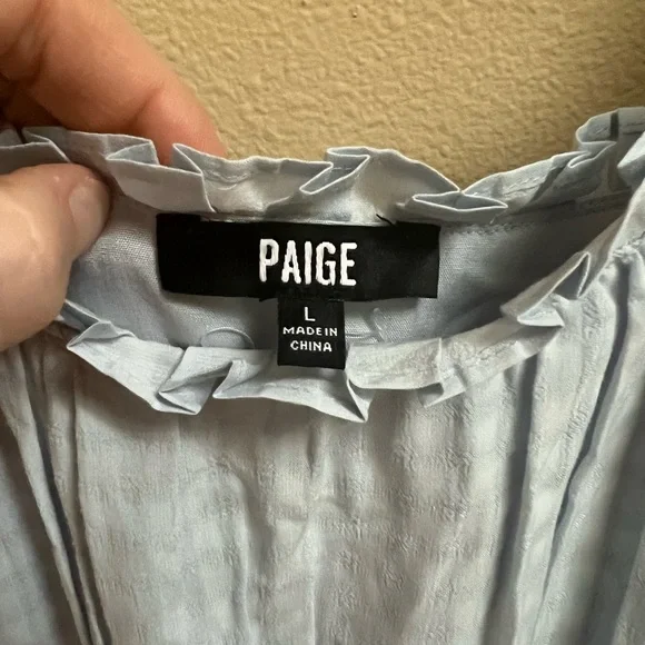 PAIGE Blue Tiered dress- size L - Picture 7 of 11